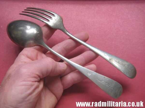 & WW2 era SET: German SPOON & FORK in good condition - DEUTSCHER STUDENTENHILFSVEREIN WIEN, maker: BERNDORF - Image 2