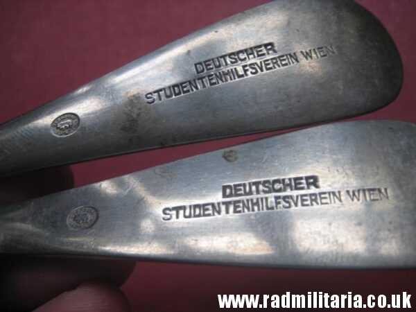 & WW2 era SET: German SPOON & FORK in good condition - DEUTSCHER STUDENTENHILFSVEREIN WIEN, maker: BERNDORF - Image 12