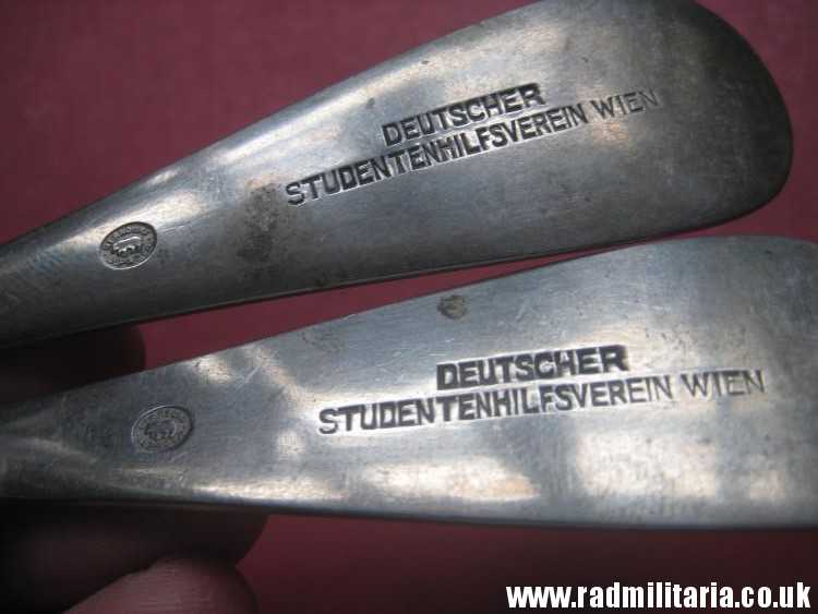 & WW2 era SET: German SPOON & FORK in good condition - DEUTSCHER STUDENTENHILFSVEREIN WIEN, maker: BERNDORF - Image 12