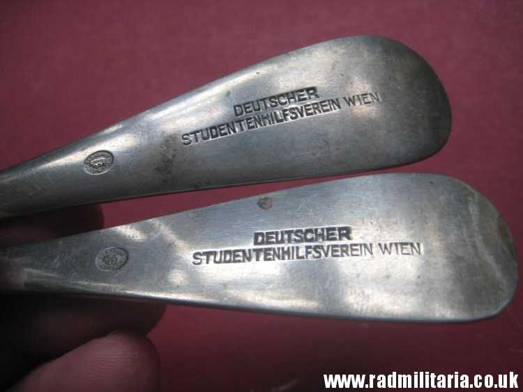 & WW2 era SET: German SPOON & FORK in good condition - DEUTSCHER STUDENTENHILFSVEREIN WIEN, maker: BERNDORF - Image 15