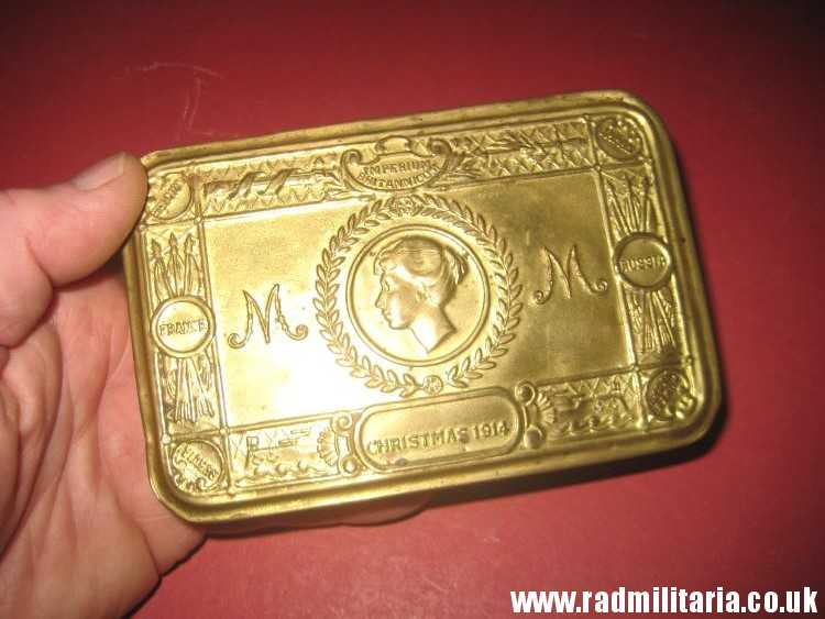& WW1 Original Brass Princess Mary Christmas 1914 Gift Cigarette Box Case.