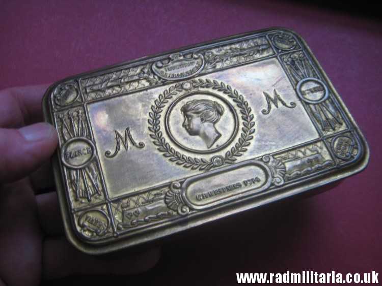 & WW1 Original Brass Princess Mary Christmas 1914 Gift Cigarette Box Case, inscription: "J. Jones to Coy MT ASC". - Image 2