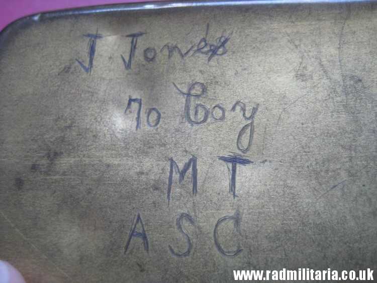 & WW1 Original Brass Princess Mary Christmas 1914 Gift Cigarette Box Case, inscription: "J. Jones to Coy MT ASC". - Image 4