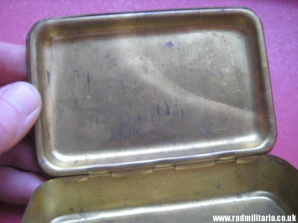 & WW1 Original Brass Princess Mary Christmas 1914 Gift Cigarette Box Case, inscription: "J. Jones to Coy MT ASC". - Image 10