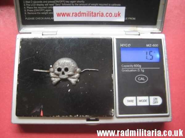 & WW2 original German SKULL BADGE genuine Panzer Collar BADGE - metal detecting find. - Image 10
