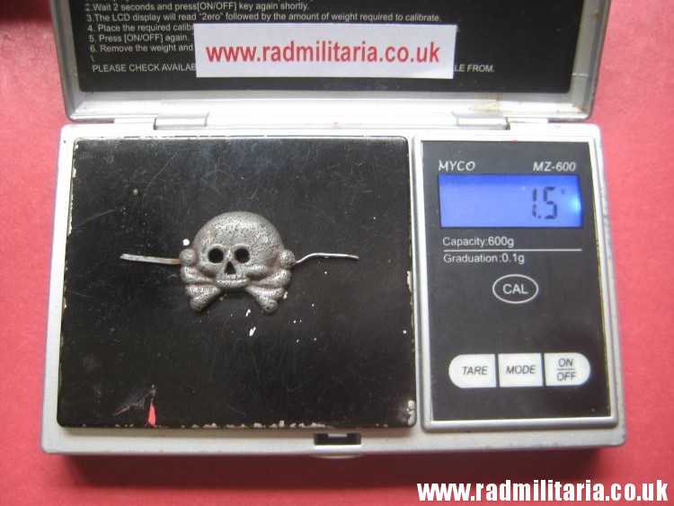 & WW2 original German SKULL BADGE genuine Panzer Collar BADGE - metal detecting find. - Image 10