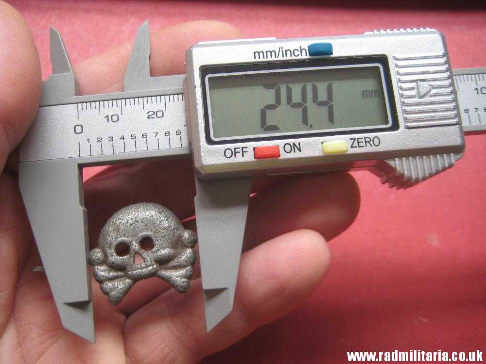 & WW2 original German SKULL BADGE genuine Panzer Collar BADGE - metal detecting find. - Image 9