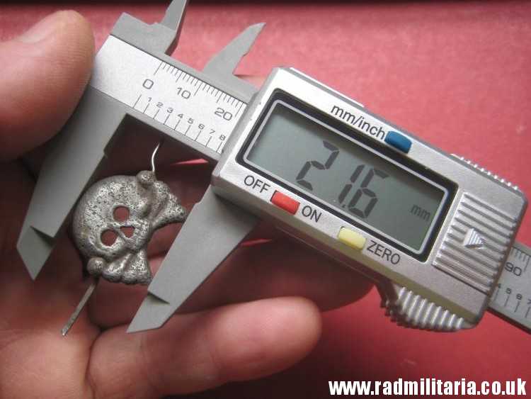 & WW2 original German SKULL BADGE genuine Panzer Collar BADGE - metal detecting find. - Image 8