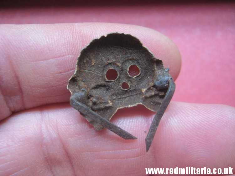 & WW2 original German zinc SKULL BADGE genuine Panzer Collar BADGE - metal detecting find. - Image 7