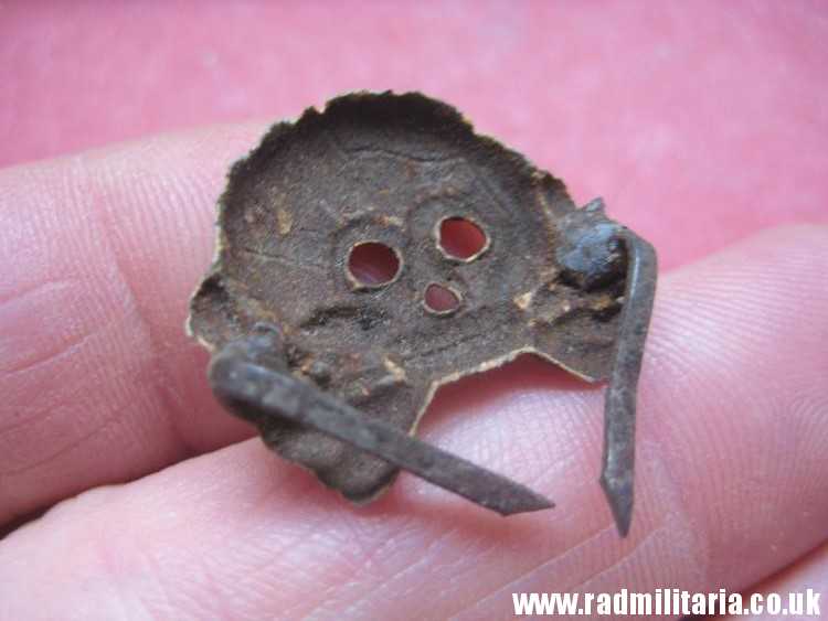 & WW2 original German zinc SKULL BADGE genuine Panzer Collar BADGE - metal detecting find. - Image 14