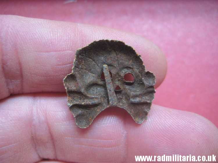 & WW2 original German zinc SKULL BADGE genuine Panzer Collar BADGE - metal detecting find. - Image 5