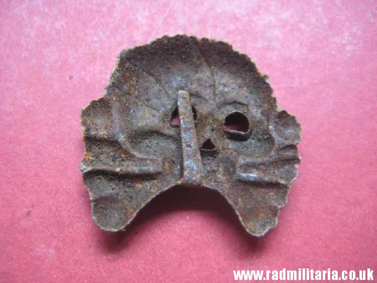 & WW2 original German zinc SKULL BADGE genuine Panzer Collar BADGE - metal detecting find. - Image 7