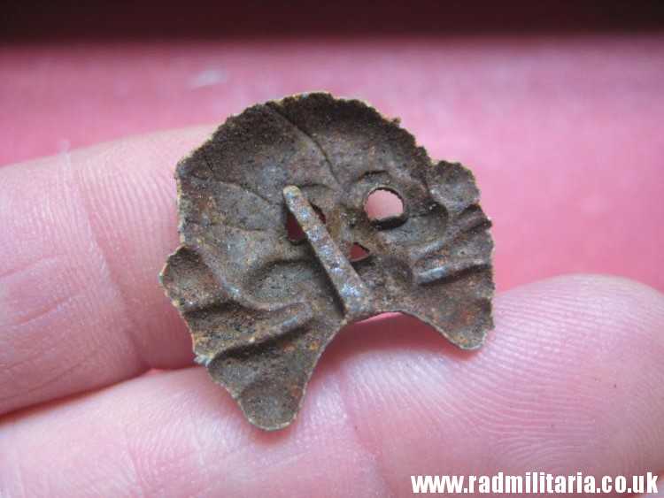 & WW2 original German zinc SKULL BADGE genuine Panzer Collar BADGE - metal detecting find. - Image 10