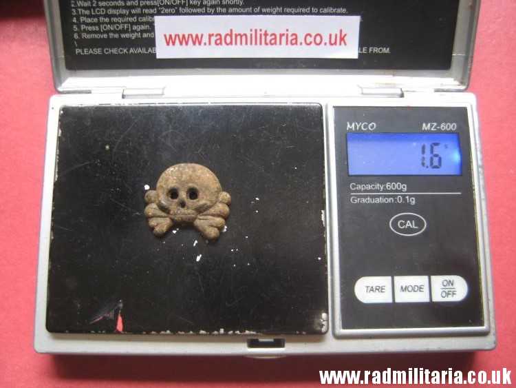 & WW2 original German zinc SKULL BADGE genuine Panzer Collar BADGE - metal detecting find. - Image 8