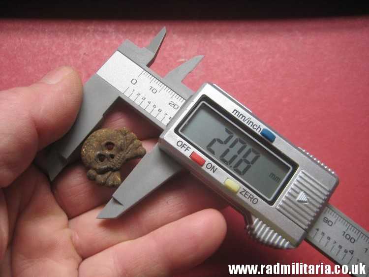 & WW2 original German zinc SKULL BADGE genuine Panzer Collar BADGE - metal detecting find. - Image 10