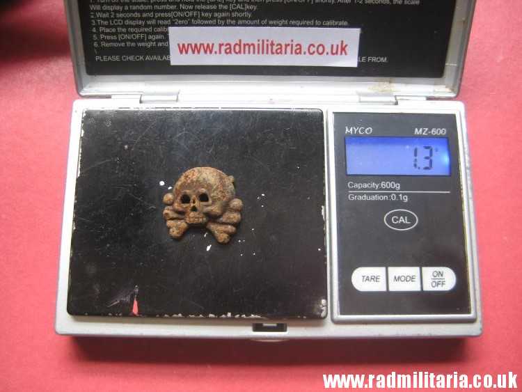 & WW2 original German zinc SKULL BADGE genuine Panzer Collar BADGE - metal detecting find. - Image 10