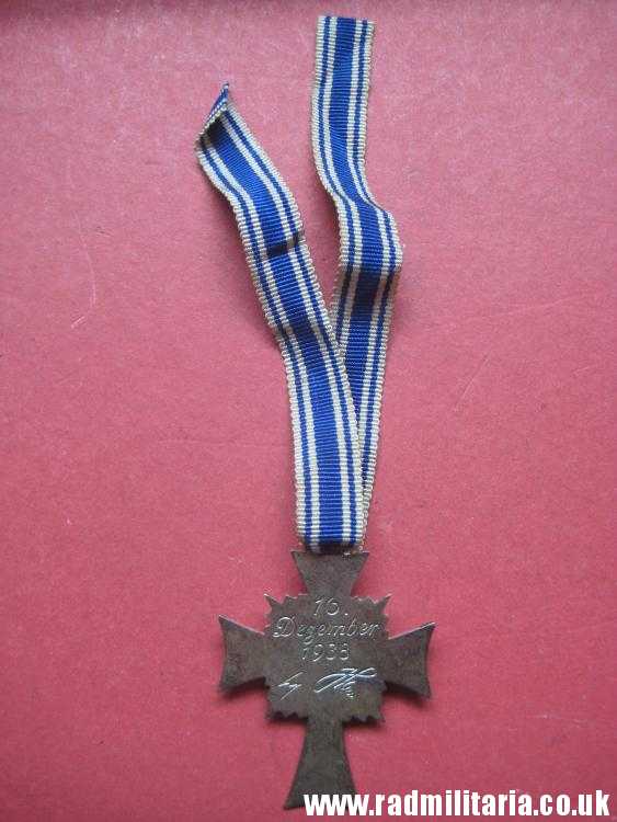 & WW2 original German Cross of Honor of the German Mother, silver class. - Image 20