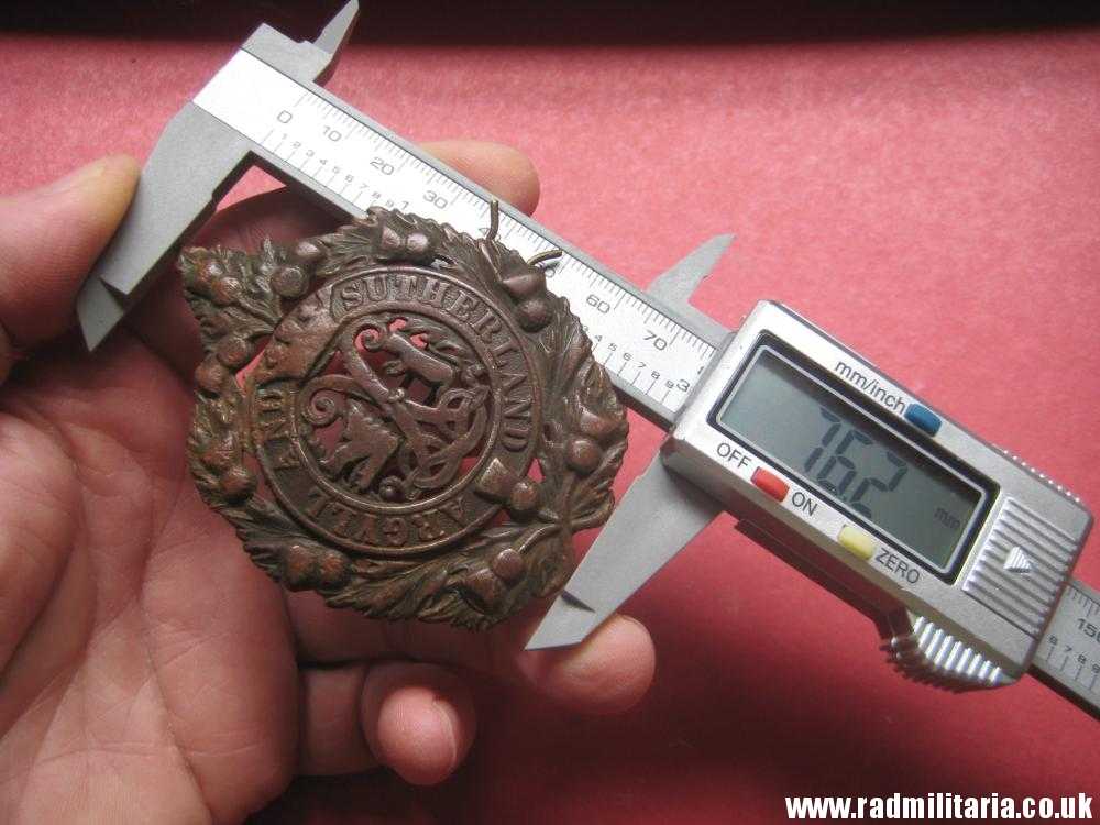 & WW1 Scottish badge: British Military Cap Badge ARGYLL & SUTHERLAND HIGHLANDERS Regiment - 100% genuine. - Image 14