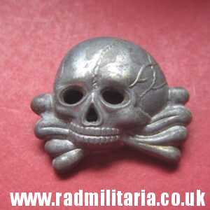 & WW2 original SS SKULL BADGE - DEATH HEAD Cap BADGE in very good condition, early pattern.