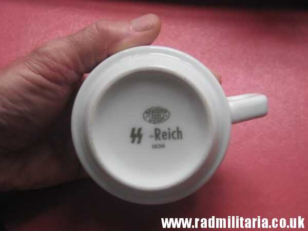 & WW2 original German WAFFEN SS porcelain MUG - SS-REICH, maker: BAUSCHER WEIDEN 1939. - Image 13