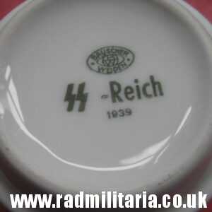 & WW2 original German WAFFEN SS porcelain MUG - SS-REICH, maker: BAUSCHER WEIDEN 1939.