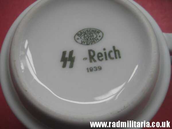 & WW2 original German WAFFEN SS porcelain MUG - SS-REICH, maker: BAUSCHER WEIDEN 1939.