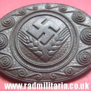 & WW2 original German BROCHE BADGE - RADWJ Broche. REICHSARBEITSDIENST.