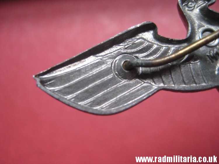 & WW2 Nazi German NSDAP eagle BADGE - zinc Cap Badge, marked: RZM M1/111 - good condition. - Image 10