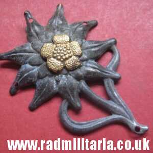& German EDELWEISS zinc CAP BADGE - original or fake?