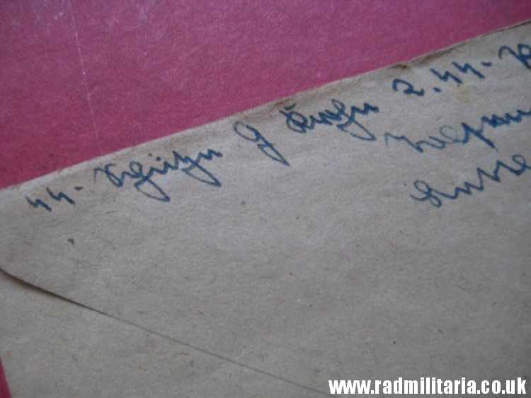 & WW2 German Waffen SS FELDPOST empty ENVELOPE - original DOCUMENT stamp: Waffen SS 2./SS.Pz. .Ausb.Abt.2. - 26.4.1944 - Image 6