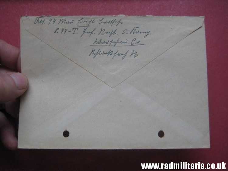 & WW2 German Waffen SS FELDPOST empty ENVELOPE - original DOCUMENT stamp: II/8.SS.TOTENKOPF STANDARTE Briefstempel 16.11.1940 - Image 4