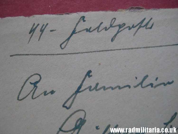 & WW2 German Waffen SS FELDPOST empty ENVELOPE - original DOCUMENT stamp: II/8.SS.TOTENKOPF STANDARTE Briefstempel 16.11.1940 - Image 6