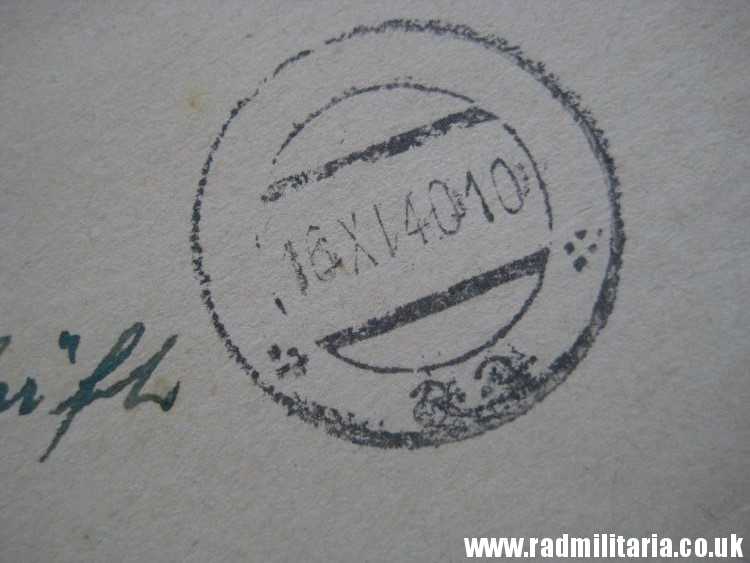 & WW2 German Waffen SS FELDPOST empty ENVELOPE - original DOCUMENT stamp: II/8.SS.TOTENKOPF STANDARTE Briefstempel 16.11.1940 - Image 7