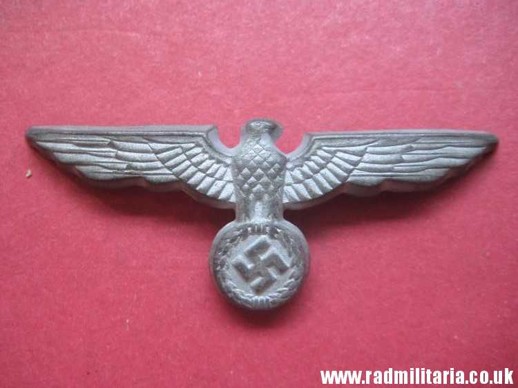 & WW2 original German Wehrmacht EAGLE CAP BADGE in good condition, no maker marks - zinc. - Image 4