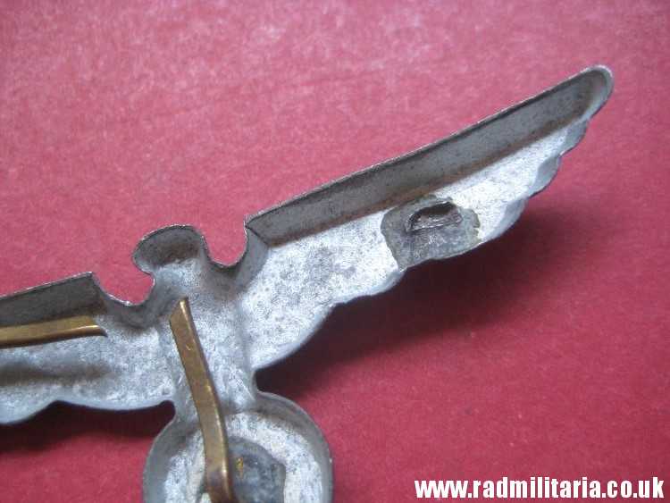 & WW2 original German Wehrmacht EAGLE CAP BADGE in good condition, no maker marks - zinc. - Image 8