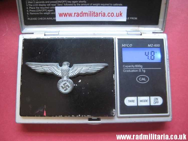 & WW2 original German Wehrmacht EAGLE CAP BADGE in good condition, no maker marks - zinc. - Image 16