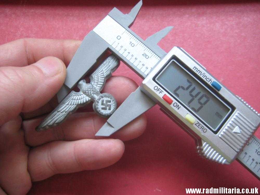 & WW2 original German Wehrmacht EAGLE CAP BADGE in good condition, no maker marks - zinc. - Image 15