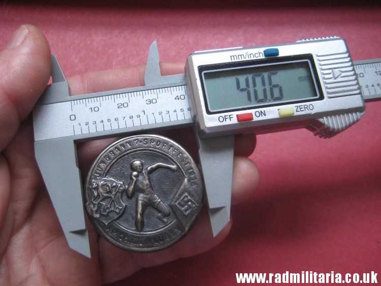 & pre WW2 German HITLER YOUTH HJ 1936 TINNIE BADGE in perfect condition. JUNGBANN 7 SPORTFEST 1936 LUBEN - genuine !! - Image 8