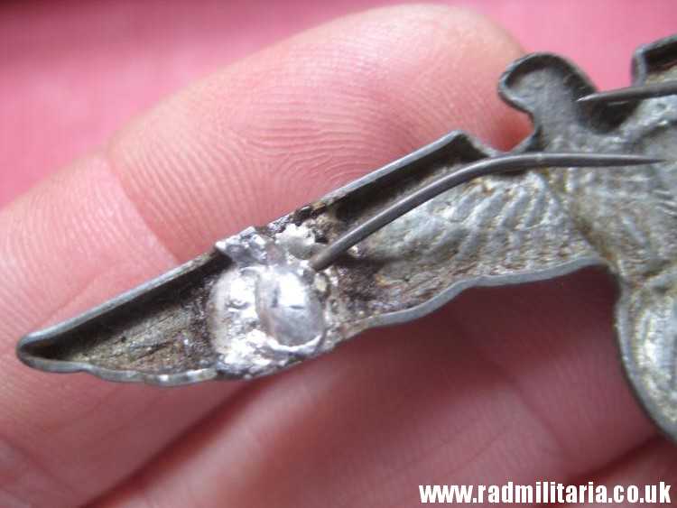 & WW2 original German Wehrmacht EAGLE CAP BADGE in good condition, no maker marks - zinc. - Image 12