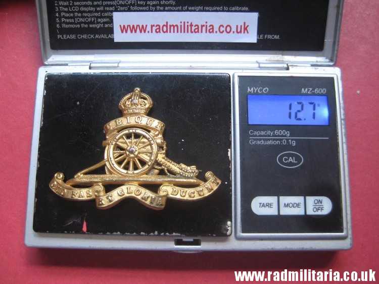 & WW2 British Royal Artillery CAP BADGE converted to broche, original BADGE - gilded. - Image 16