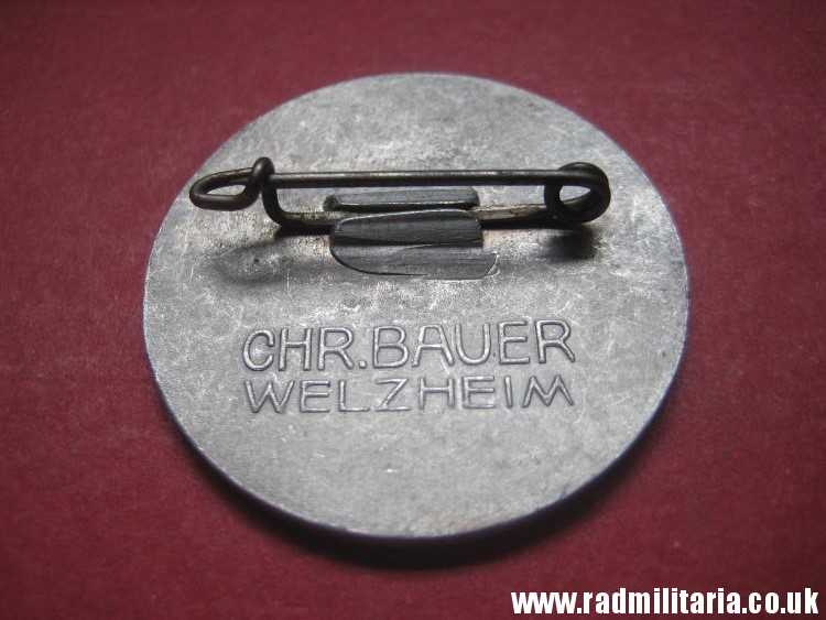 & WW2 original German BADGE - 1 MAI 1936, maker: CHR. BRAUER WELZHEIM v. good condition. - Image 4