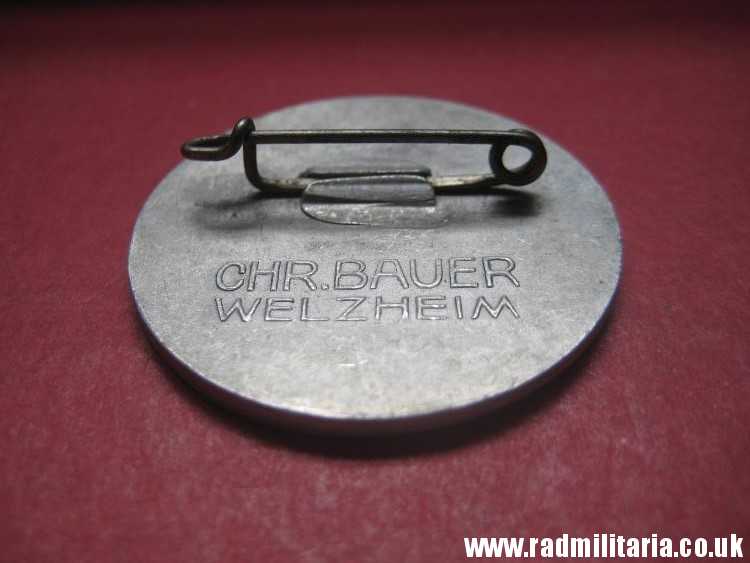 & WW2 original German BADGE - 1 MAI 1936, maker: CHR. BRAUER WELZHEIM v. good condition. - Image 6