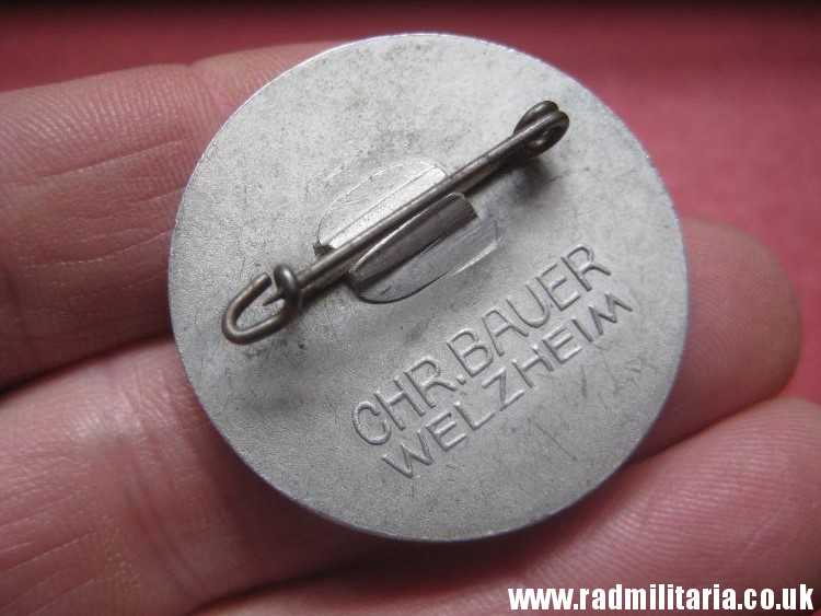 & WW2 original German BADGE - 1 MAI 1936, maker: CHR. BRAUER WELZHEIM v. good condition. - Image 8