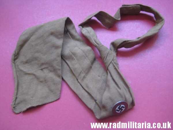 & original WW2 German SA (SturmAbteilung) brown TIE with enamel NSDAP membership badge, as found - 100% genuine. - Image 22