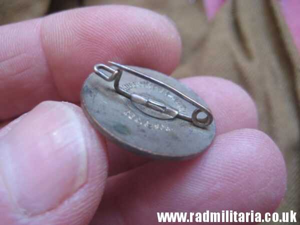 & original WW2 German SA (SturmAbteilung) brown TIE with enamel NSDAP membership badge, as found - 100% genuine. - Image 26