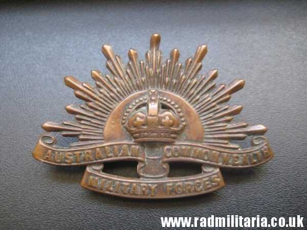 & WW1 Australian RISING SUN BADGE Cap Badge, marked: Stokes Melb. original !! - Image 2
