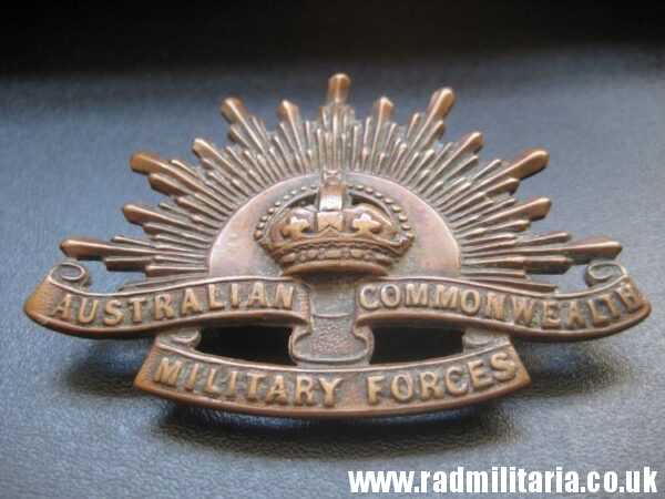 & WW1 Australian RISING SUN BADGE Cap Badge, marked: Stokes Melb. original !! - Image 4
