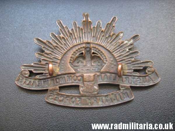 & WW1 Australian RISING SUN BADGE Cap Badge, marked: Stokes Melb. original !! - Image 6