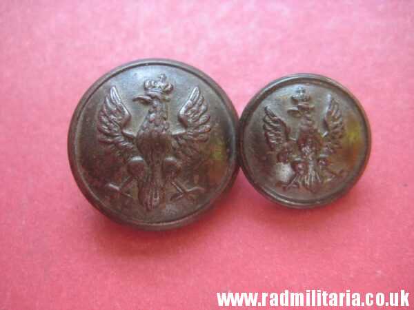 & pre 1939 SET of 2 Polish MILITARY BUTTONS large size & small size, maker: K. Jasinski Poznan - metal detecting find. - Image 2