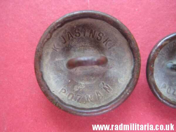 & pre 1939 SET of 2 Polish MILITARY BUTTONS large size & small size, maker: K. Jasinski Poznan - metal detecting find. - Image 5